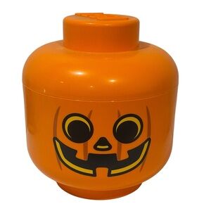 LEGO‎ Halloween JACK O LANTERN Large Pumpkin Storage Head Container